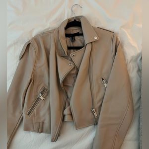 Cropped biker jacket